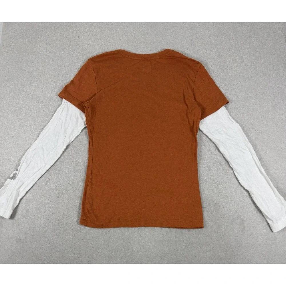 Nike Women's Texas Longhorns Layered-Look Long Sleeve T Shirt Size S